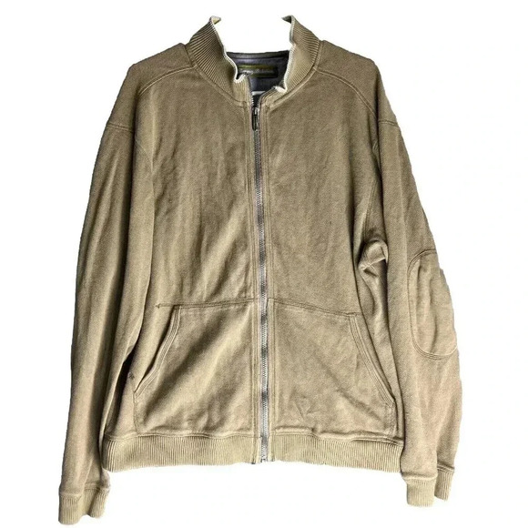 Tommy Bahama Other - Tommy Bahama Size XL High Neck Cotton Bomber Jacket Textured Knit Outdoor Travel